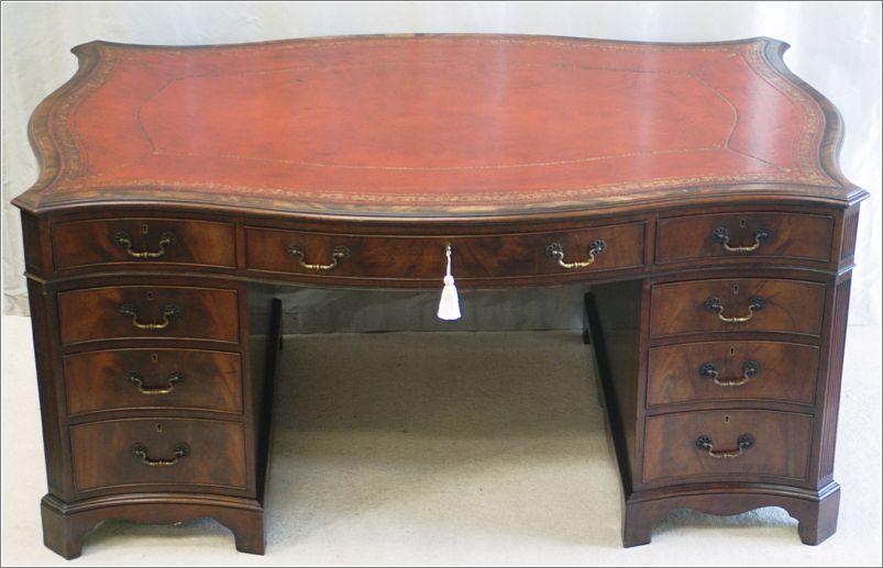 1024 Antique Serpentine Partners Desk Front (5)